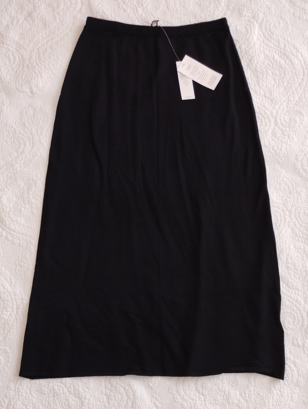 Eileen Fisher Black Straight Midi Skirt